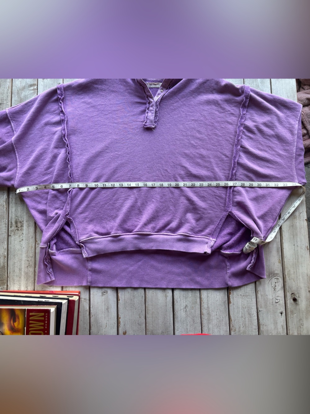 Free People We the Free Camden Henley Sweatshirt Lavender Purple Size M - Picture 5 of 14